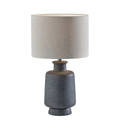 Adesso Skylar Table Lamp, 24-1/2"H, Taupe Fabric Shade/Weathered Gray Base