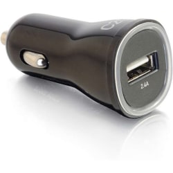 C2G 1-Port USB Car Charger - Car power adapter - 2.4 A (USB) - black