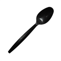 Karat Plastic Disposable Teaspoons, Black, Case Of 1,000 Spoons