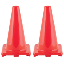 Champion Sports Hi-Visibility Flexible Vinyl Cones, 18", Orange, Pack Of 2 Cones