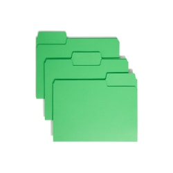 Smead® SuperTab® File Folders, Letter Size, 1/3 Cut, Green, Box Of 100