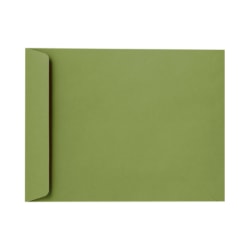 LUX Open-End 10" x 13" Envelopes, Gummed Seal, Avocado Green, Pack Of 50