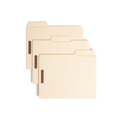 Smead® SuperTab® Manila Fastener Folders, Letter Size, Box Of 50