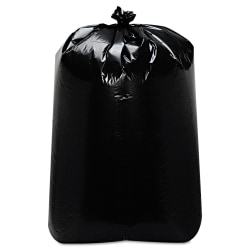 Trinity Plastics Low-Density Can Liners, 60 gal, 1.6 mil, 22" x 58", Black, Flat Pack, 100/Carton