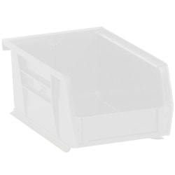 Partners Brand Plastic Stack & Hang Bin Boxes, Small Size, 7 3/8" x 4 1/8" x 3", Clear, Pack Of 24