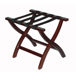 CSL Premier High Back Wood Luggage Racks, 24"H x 23"W x 19"D, Mahogany/Black, Pack Of 3 Racks, 77MAH