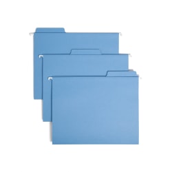 Smead® FasTab® Hanging File Folders, Letter Size, Blue, Box Of 20