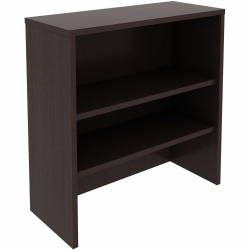 Lorell Essentials 2-shelf Stack-on Bookcase - 36"x15"x36" - 2 Shelve(s) - Material: Laminate, Metal - Finish: Espresso - Stackable, Cam Lock -