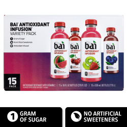 Bai Water Sunset Variety Pack, 18 Fl Oz, Pack Of 15