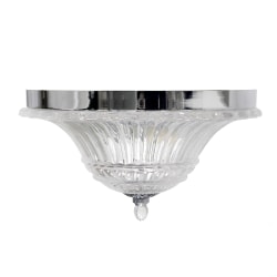 Lalia Home Blossom 2-Light Glass Flush-Mount Ceiling Lamp, 14"W, Crystal/Chrome