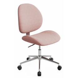 Realspace® Brigsley Fabric Low-Back Task Chair, Pink/Chrome