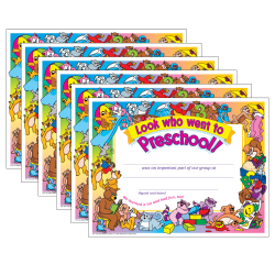 TREND Look who went to Preschool! Certificate, 30 Per Pack, Set Of 6 Packs