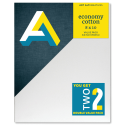 Art Alternatives Economy Cotton Stretched Canvases, 8"W x 10"H, Pack Of 2