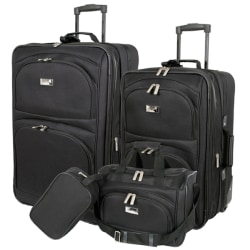 Overland Geoffrey Beene Westchester 4-Piece Luggage Set, Black
