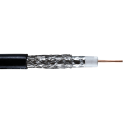 Vericom RG6 CCS Dual-Shield Coaxial Cable, 1,000’, Black, XRG06-02404