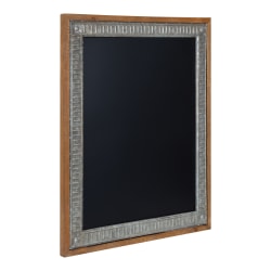 Kate and Laurel Deely Magnetic Framed Chalkboard, 24" x 30", Black, Rustic Brown Wood Frame