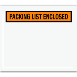 Tape Logic® "Packing List Enclosed" Envelopes, Panel Face, 7" x 6", Orange, Pack Of 1,000