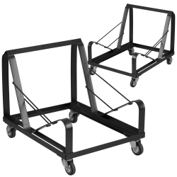 Flash Furniture HERCULES Steel Dollies For Sled-Base Stack Chairs, Black, Pack Of 2 Dollies