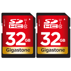 Dane-Elec Gigastone Class 10 UHS-I U1 SDHC™ Cards, 32GB, Pack Of 2 Cards