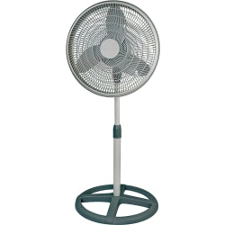 Aerospeed Camair 16" 3-Speed Oscillating Pedestal Fan, Gray/Black