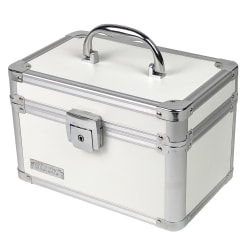 IdeaStream Metal Divided Storage Box, 6-1/2"H x 6"W x 6"D, White