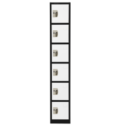 Alpine 6-Tier Steel Lockers, 72"H x 12"W x 12"D, Black/White, Pack Of 2 Lockers