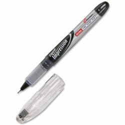 SKILCRAFT® Liquid Impressions Markers, Extra Fine Point, Black, Pack Of 12 (AbilityOne 7520-01-519-4373)