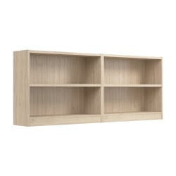 Bush Furniture 30"H Universal Small 2 Shelf Bookcase - Set of 2, Natural Elm, Standard Delivery