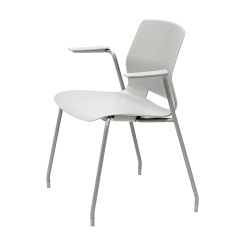 KFI Studios Imme Stack Chair With Arms, Light Gray/Silver