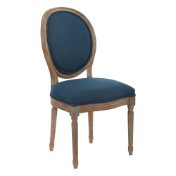 Ave Six Lillian Oval-Back Chair, Klein Azure/Light Brown