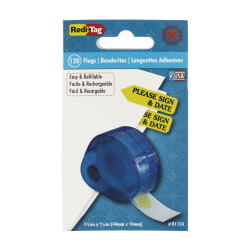 Redi-Tag® Preprinted Signature Flags In Dispenser, PLEASE SIGN & DATE, Yellow