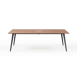 Branch Furniture Rectangle Conference Table, 30"H x 96"W x 48"D, Walnut Top/Charcoal Base