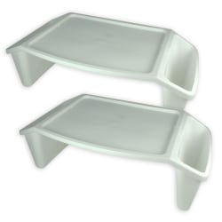 Romanoff Lap Tray, 22-1/2" x 11-3/4" x 8-1/4", White, Pack Of 2
