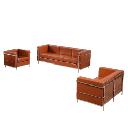 Flash Furniture HERCULES Regal Series Reception Set in LeatherSoft, Cognac