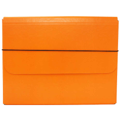 JAM Paper® Strong Kraft Portfolio With Elastic Closure, 10" x 13 1/4", Orange
