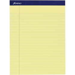 Ampad Legal Ruled Writing Pad - 100 Sheets - Legal Ruled Front Ruling - Smooth Surface, Perforated, Sturdy Back - 4 / Pack - 20215