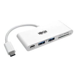 Tripp Lite 2-Port USB-C to USB-A Hub Micro SD & SD/MMC Reader & USB Charging - Hub - 2 x USB 3.1 - desktop