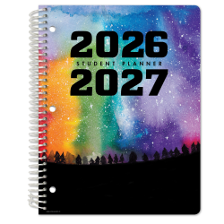 2026-2027 Global 11-Month Weekly/Monthly Academic Year Secondary Student-Matrix Planner, 8-1/2" x 11", Rainbow Silhouette, August To June, Total Qty 1