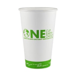 Karat Earth Paper Hot Cups, 16 Oz, White, Case Of 1,000 Cups