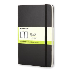 Moleskine Classic Hard Cover Notebook, 5" x 8-1/4", Unruled, 240 Pages, Black