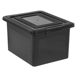 Office Depot® Brand File Tote, Letter/Legal Size, 18"L x 14 1/4"W x 10 7/8"H, 30% Recycled, Black