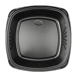 Forum Plates With Square Bases, 9", Black, Pack Of 300 Plates