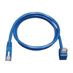 Eaton Tripp Lite Series Down-Angle Cat6 Gigabit Molded UTP Ethernet Cable (RJ45 Right-Angle Down M to RJ45 M), Blue, 3 ft. (0.91 m) - Patch cable - RJ-45 (M) to RJ-45 (M) - 3 ft - CAT 6 - down-angled connector, molded, stranded - blue