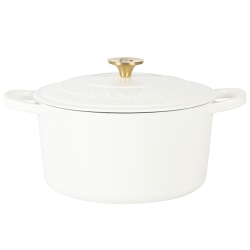 Crock-Pot Artisan 7-Quart Enameled Cast Iron Round Dutch Oven With Lid, Linen