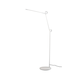 Adesso ADS360 Knot LED Floor Lamp, Adjustable, 69-1/2"H, Frosted Shade/White Base