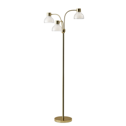 Adesso® Presley 3-Arm Floor Lamp, 69"H, Clear Shade/Shiny Gold Base