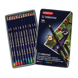 Derwent Inktense Pencil Set, Assorted Colors, Set Of 12 Pencils