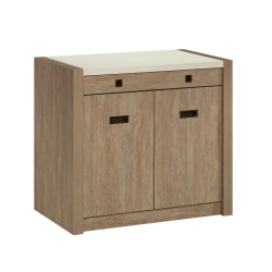 Sauder® Dixon City 33"W Computer Desk Cabinet With Storage, Brushed Oak™/Pebble White™