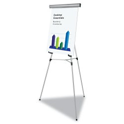 MasterVision® Flex Lightweight Telescoping 3-Leg Display Easel, 34" To 63" High, Aluminum, Silver