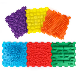 Kore Design Locking Sensory Tactile Tiles, Assorted Colors, 11.8" x 11.8" x 0.6", Set Of 6